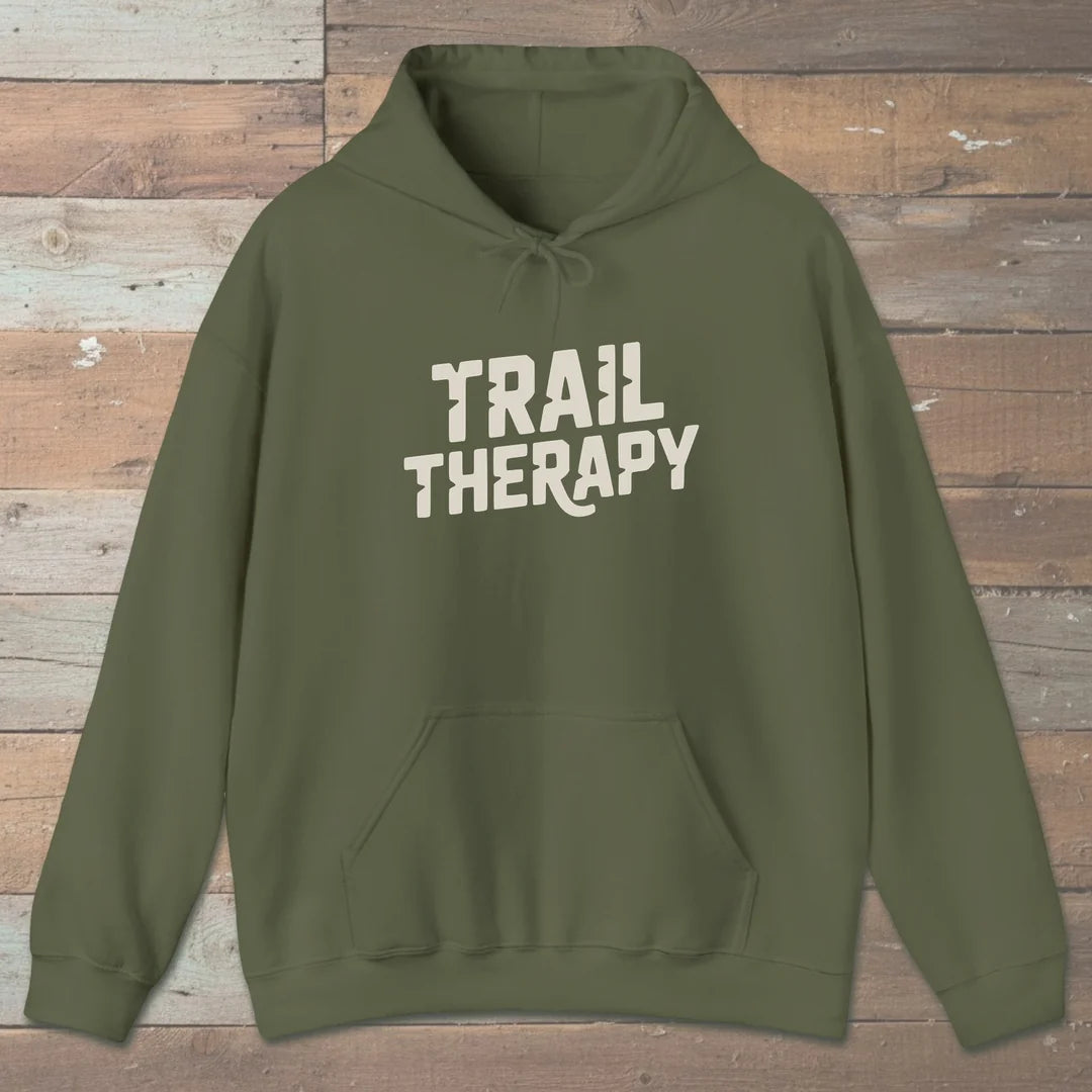 Trail Therapy Hoodie Military Green Outdoor Nature Tee