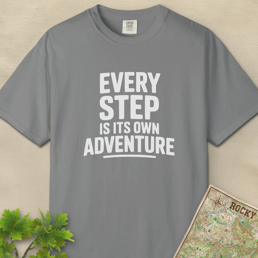 Every Step Is Its Own Adventure T-Shirt Grey Outdoor Nature Tee