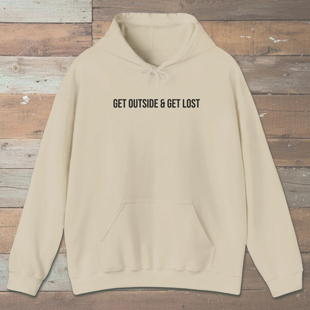 Get Outside And Get Lost Hoodie Sand Outdoor Nature Tee