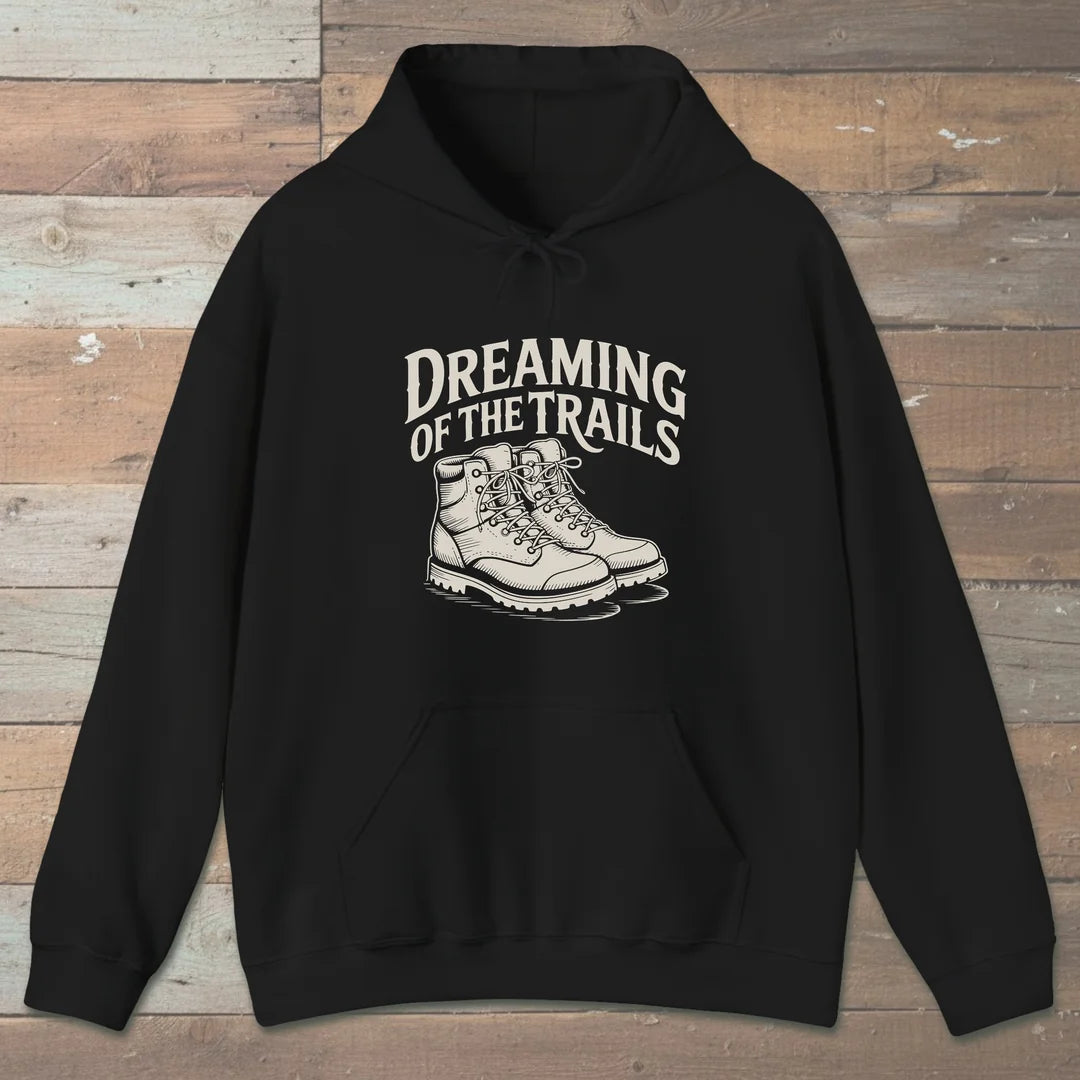 Dreaming Of The Trails Hoodie Black Outdoor Nature Tee