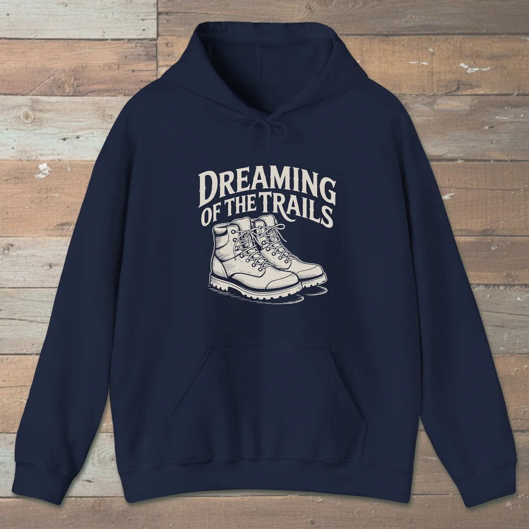 Dreaming Of The Trails Hoodie Navy Outdoor Nature Tee