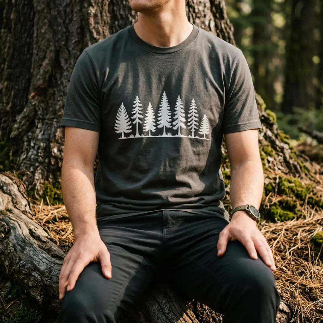 Pine Line T-Shirt Outdoor Nature Tee