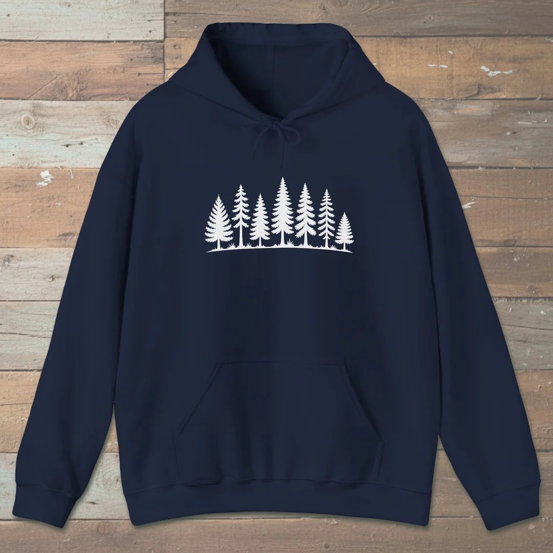 Pine Line Hoodie Navy Outdoor Nature Tee