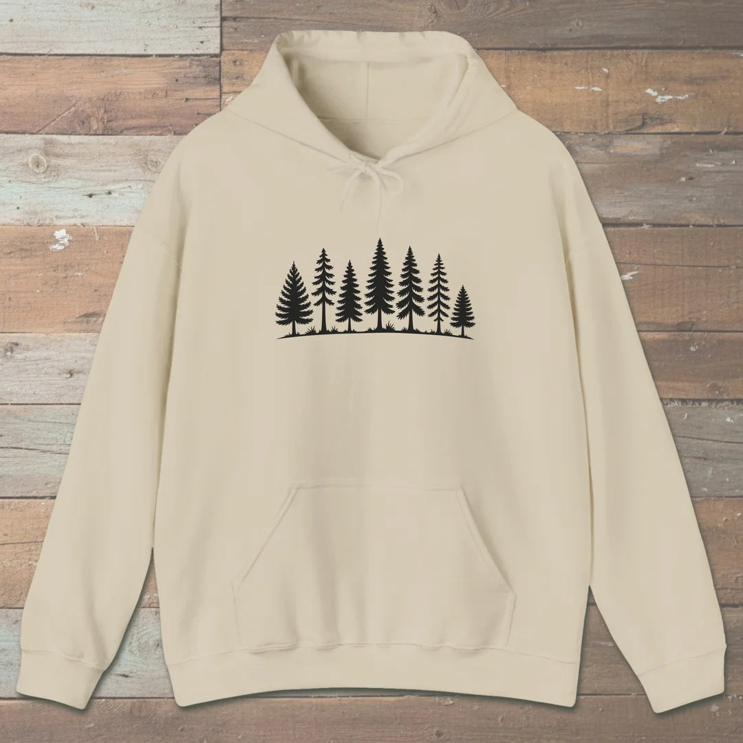 Pine Line Hoodie Sand Outdoor Nature Tee