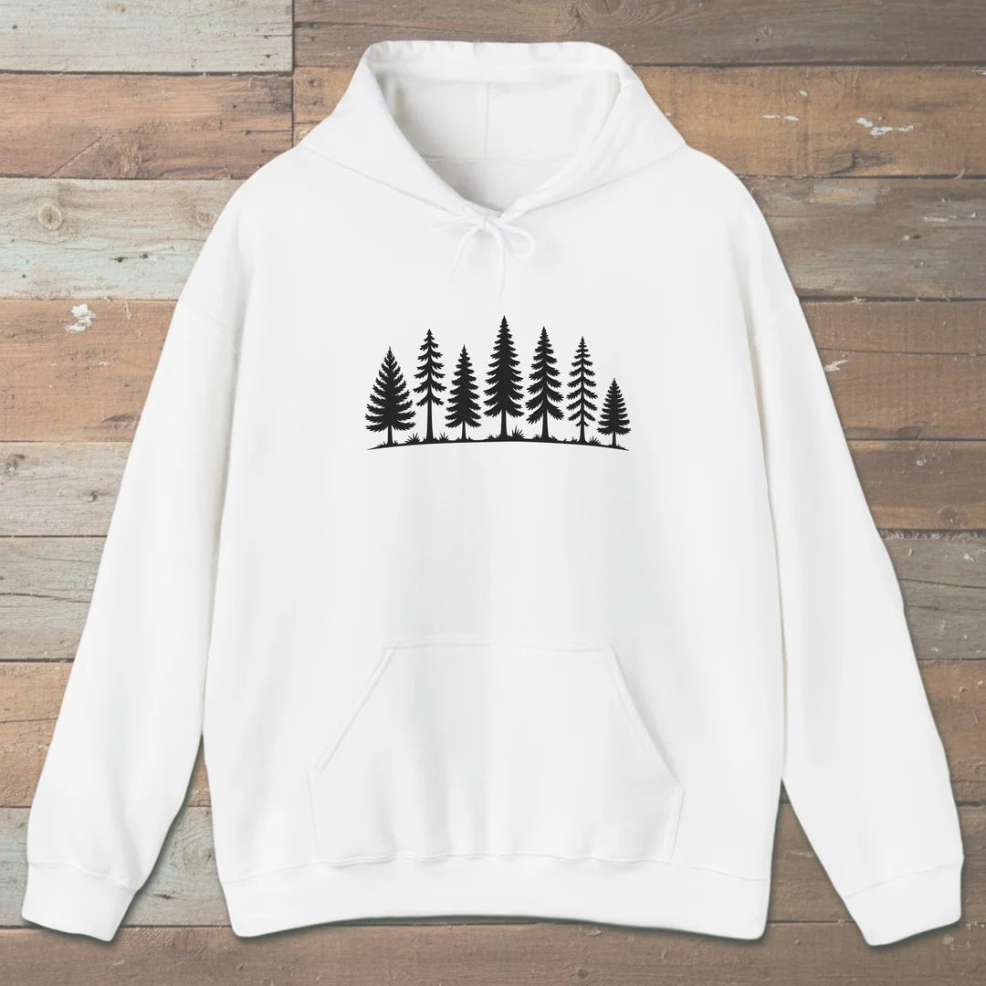 Pine Line Hoodie White Outdoor Nature Tee