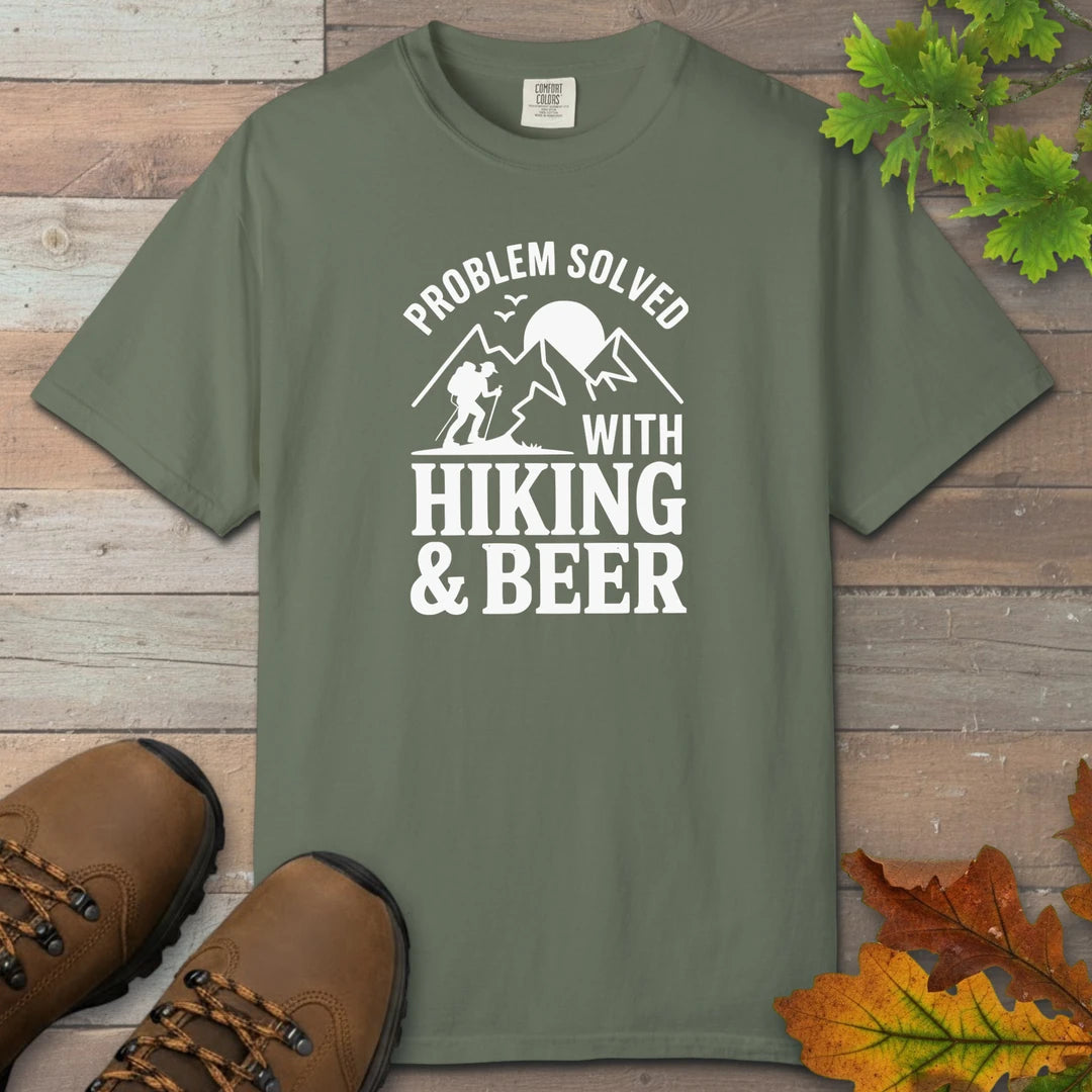 Problem Solved With Hiking And Beer T-Shirt