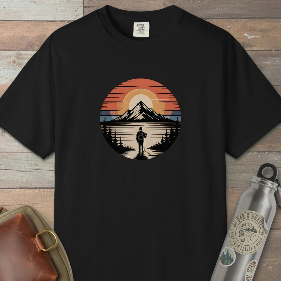 Hiker Sunset View T-Shirt