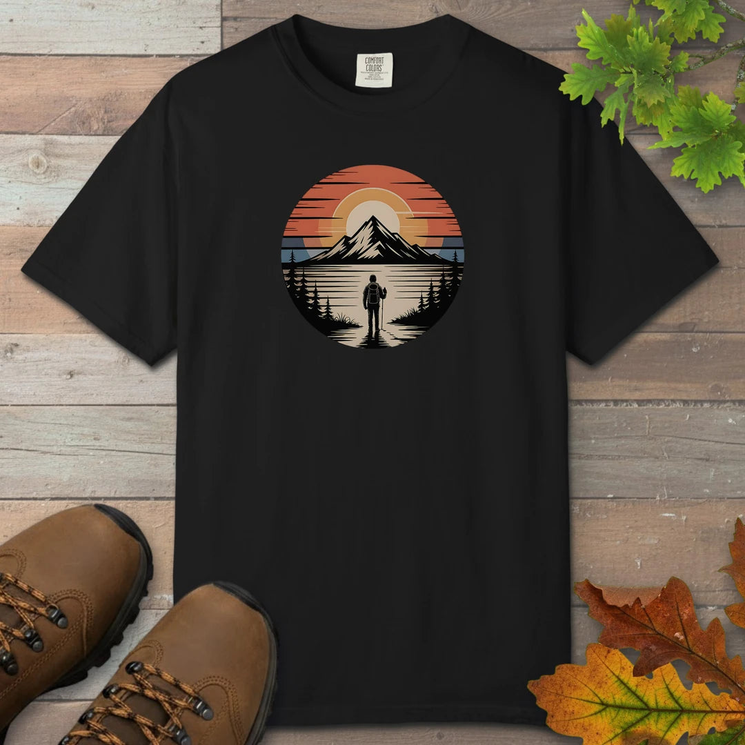 Hiker Sunset View T-Shirt