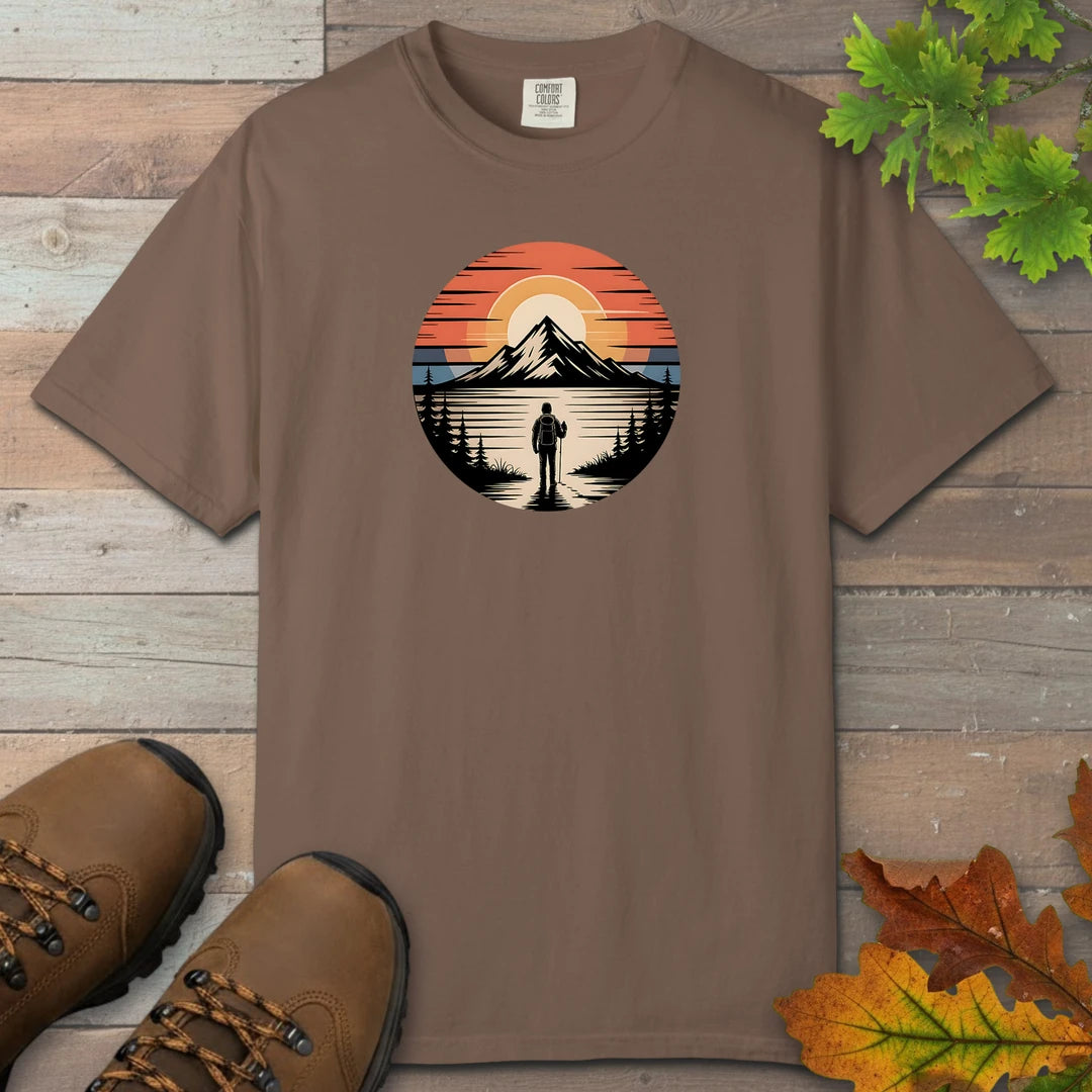 Hiker Sunset View T-Shirt