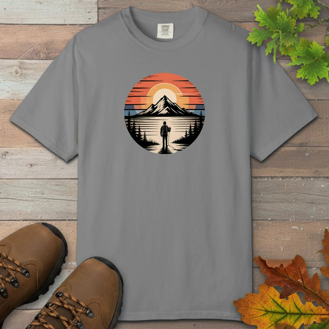Hiker Sunset View T-Shirt