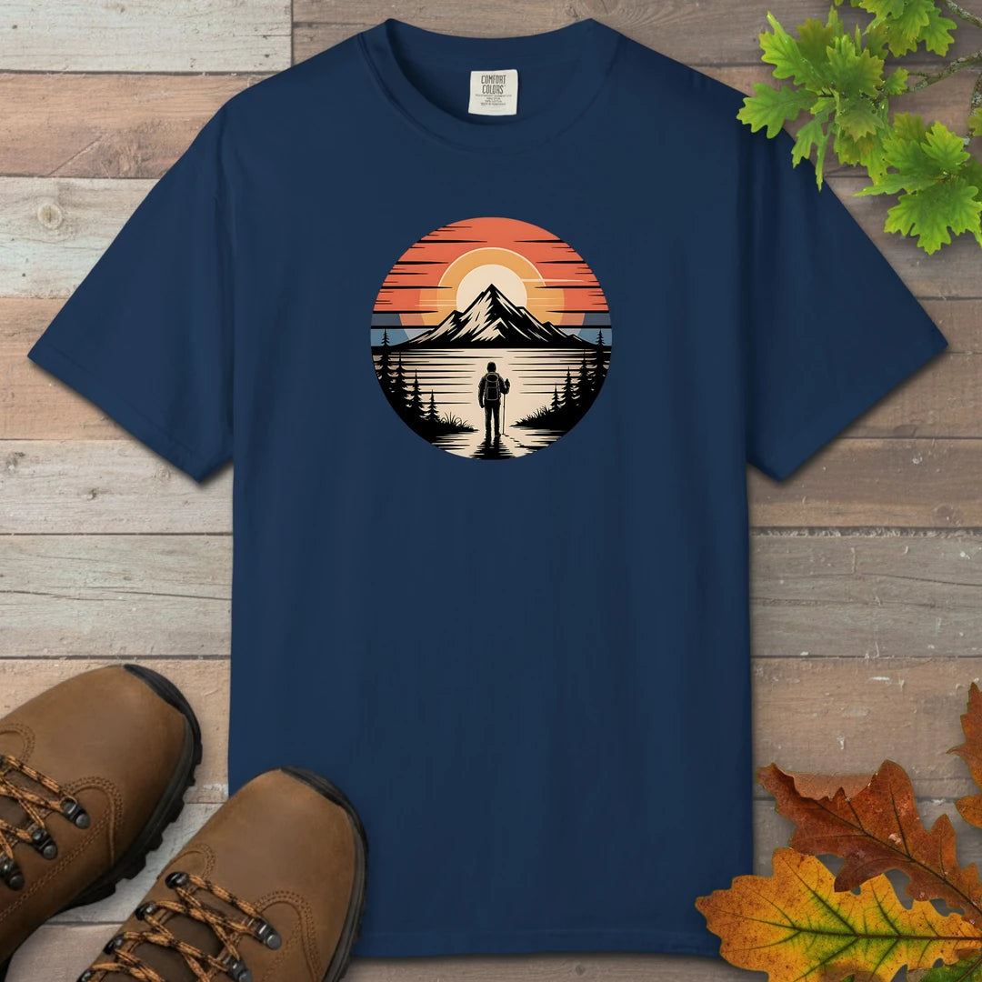 Hiker Sunset View T-Shirt