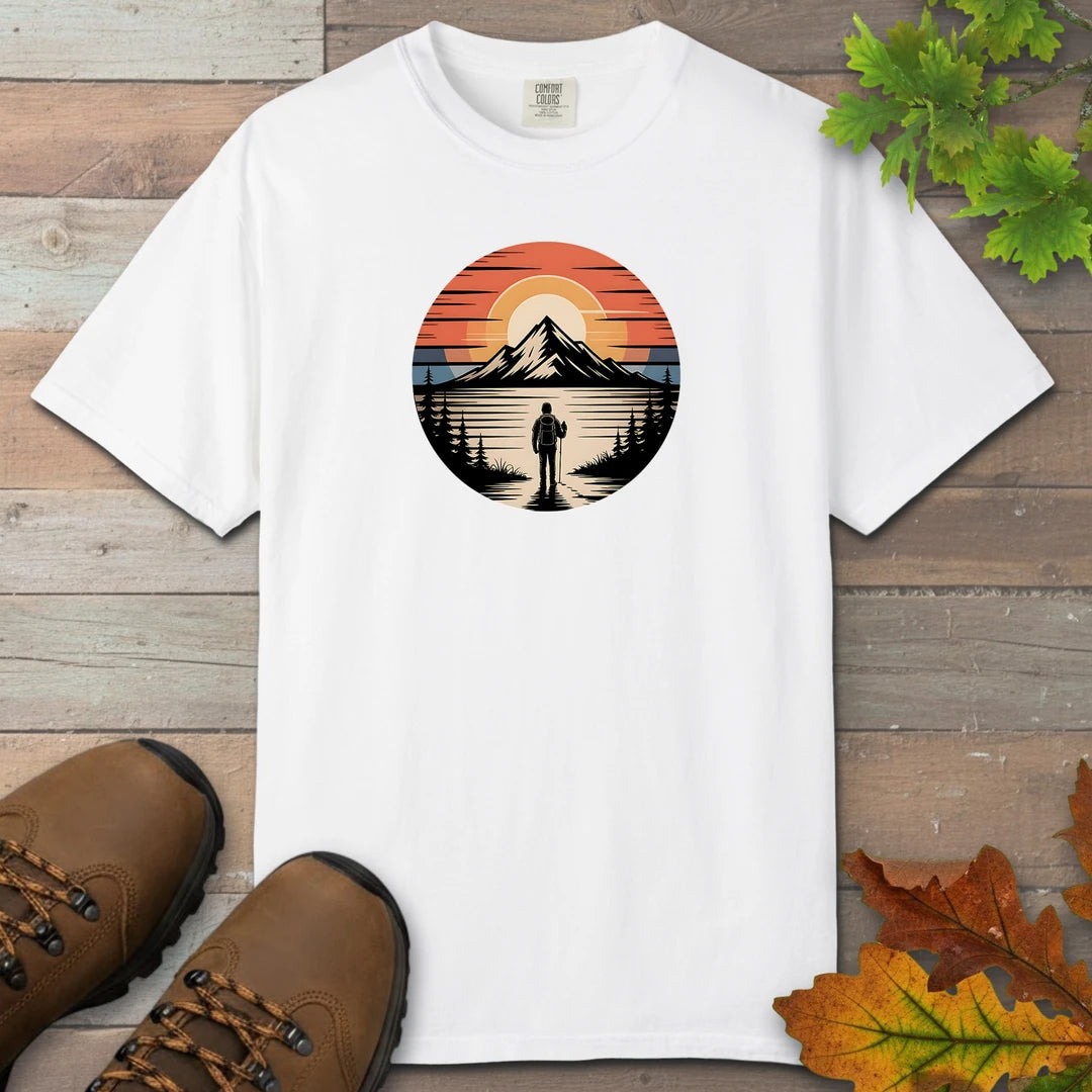 Hiker Sunset View T-Shirt
