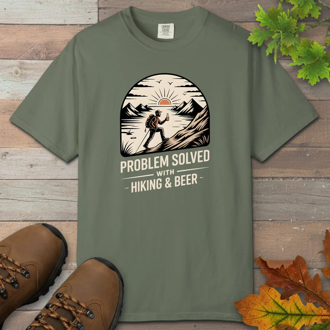 Problem Solved With Hiking And Beer T-Shirt