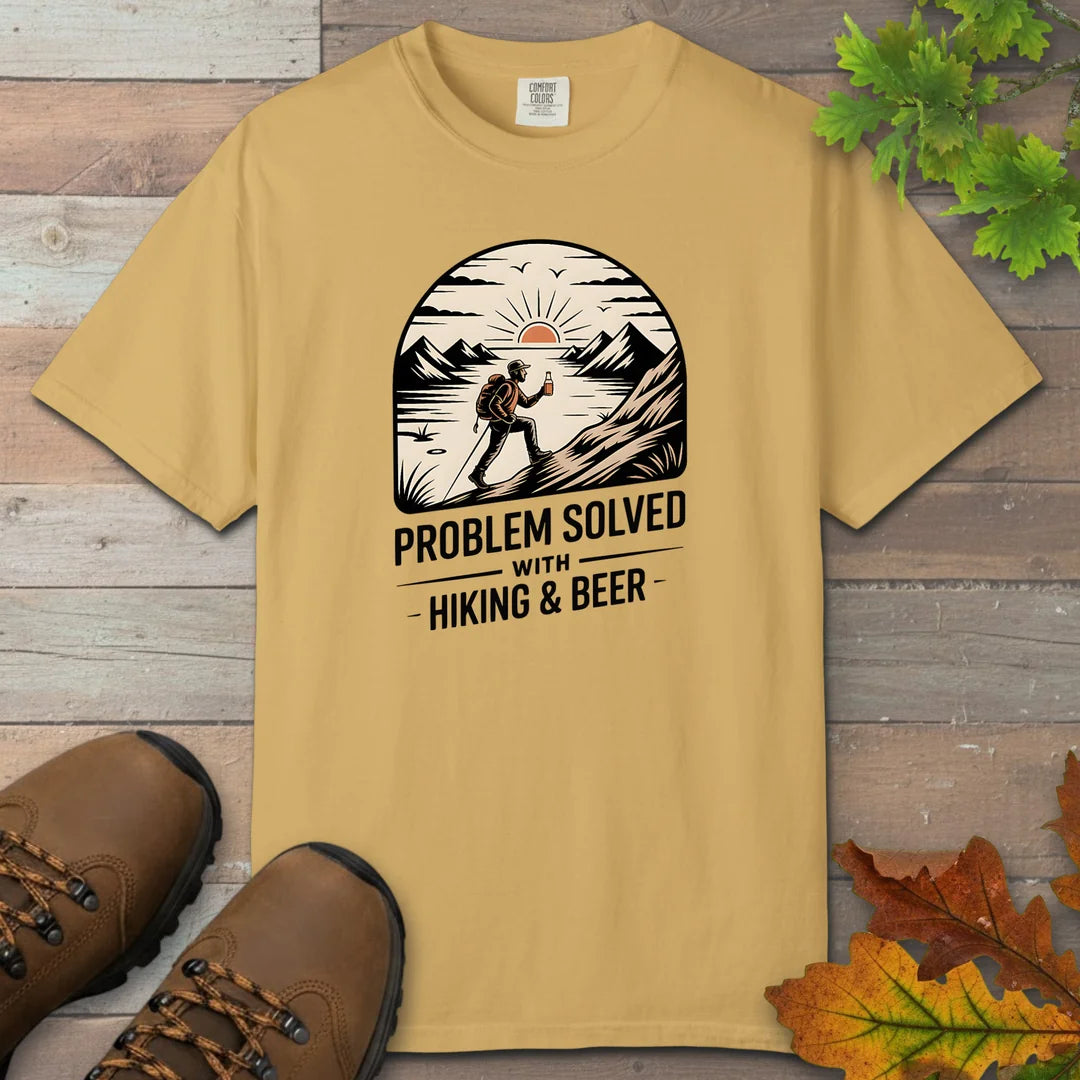 Problem Solved With Hiking And Beer T-Shirt