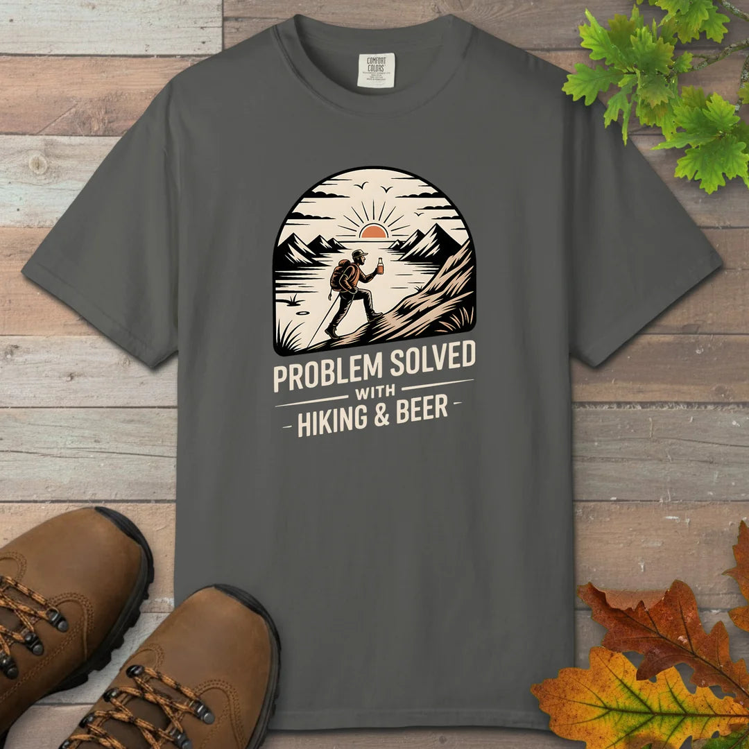 Problem Solved With Hiking And Beer T-Shirt