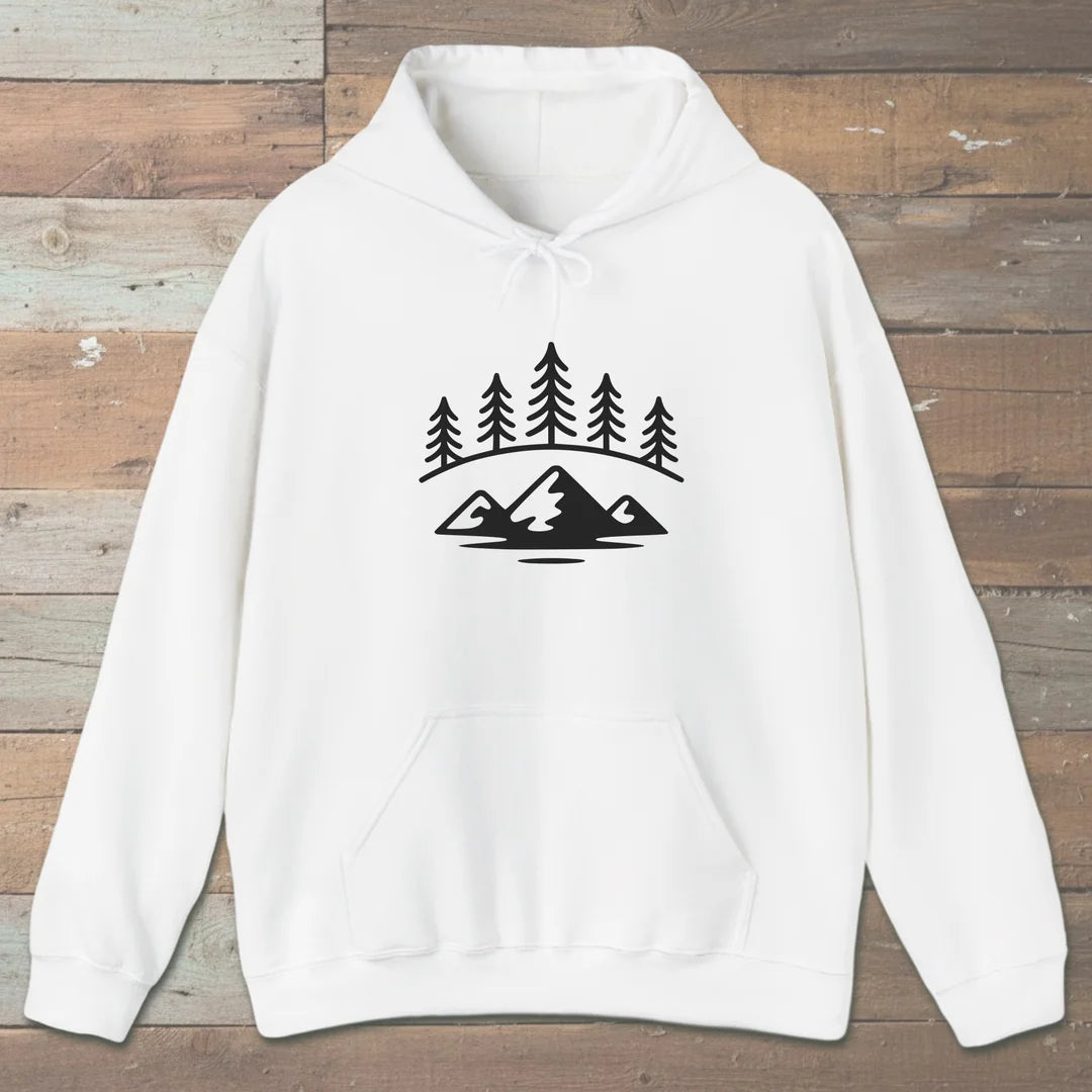 Forest Ridge Hoodie White Outdoor Nature Tee