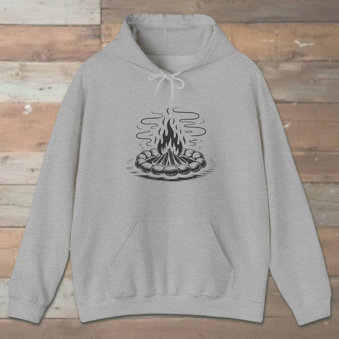 Campfire Glow Hoodie Sport Grey Outdoor Nature Tee