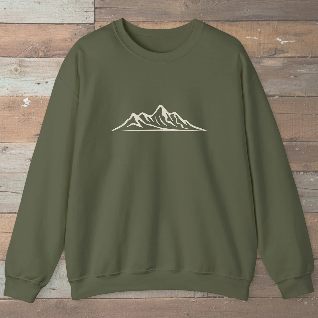 Mountains Are The Best Sweatshirt Military Green Outdoor Nature Tee