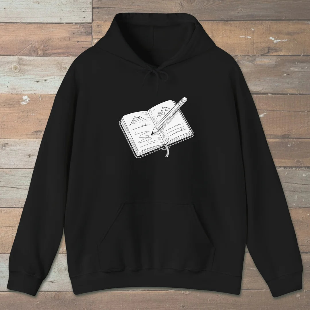 Trail Journal Hoodie Black Outdoor Nature Tee