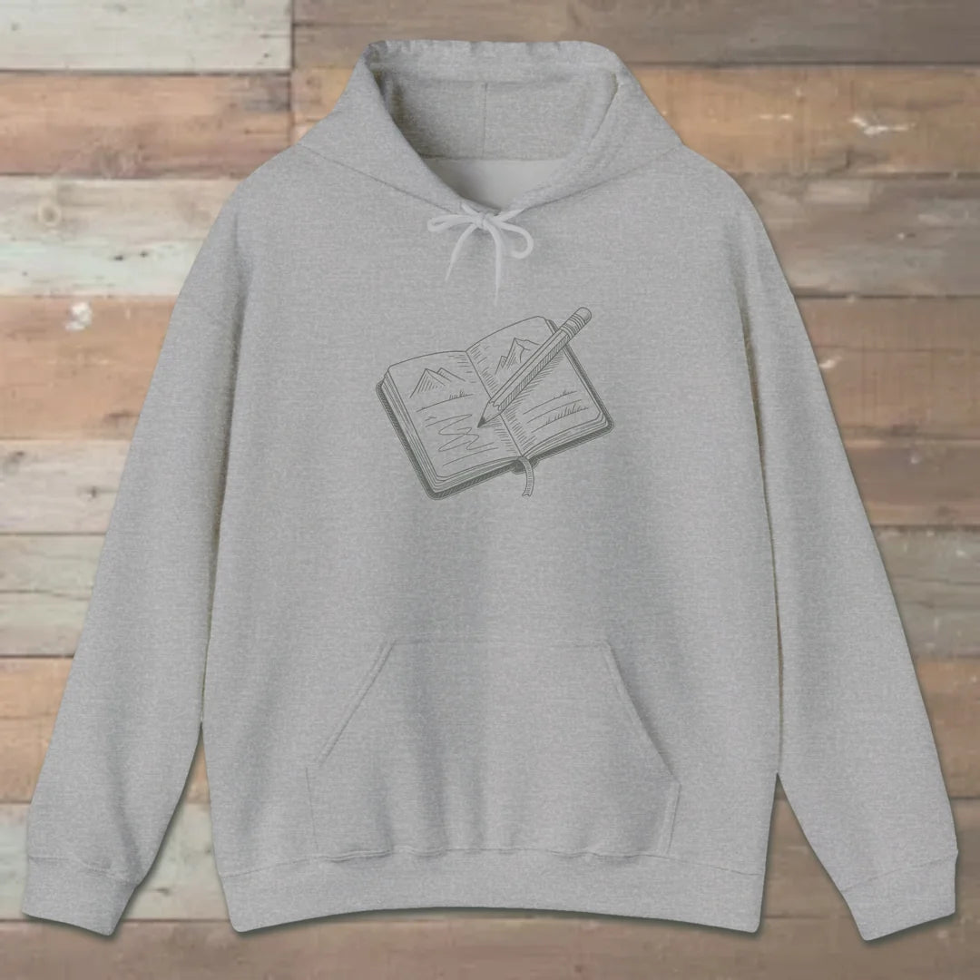 Trail Journal Hoodie Sport Grey Outdoor Nature Tee
