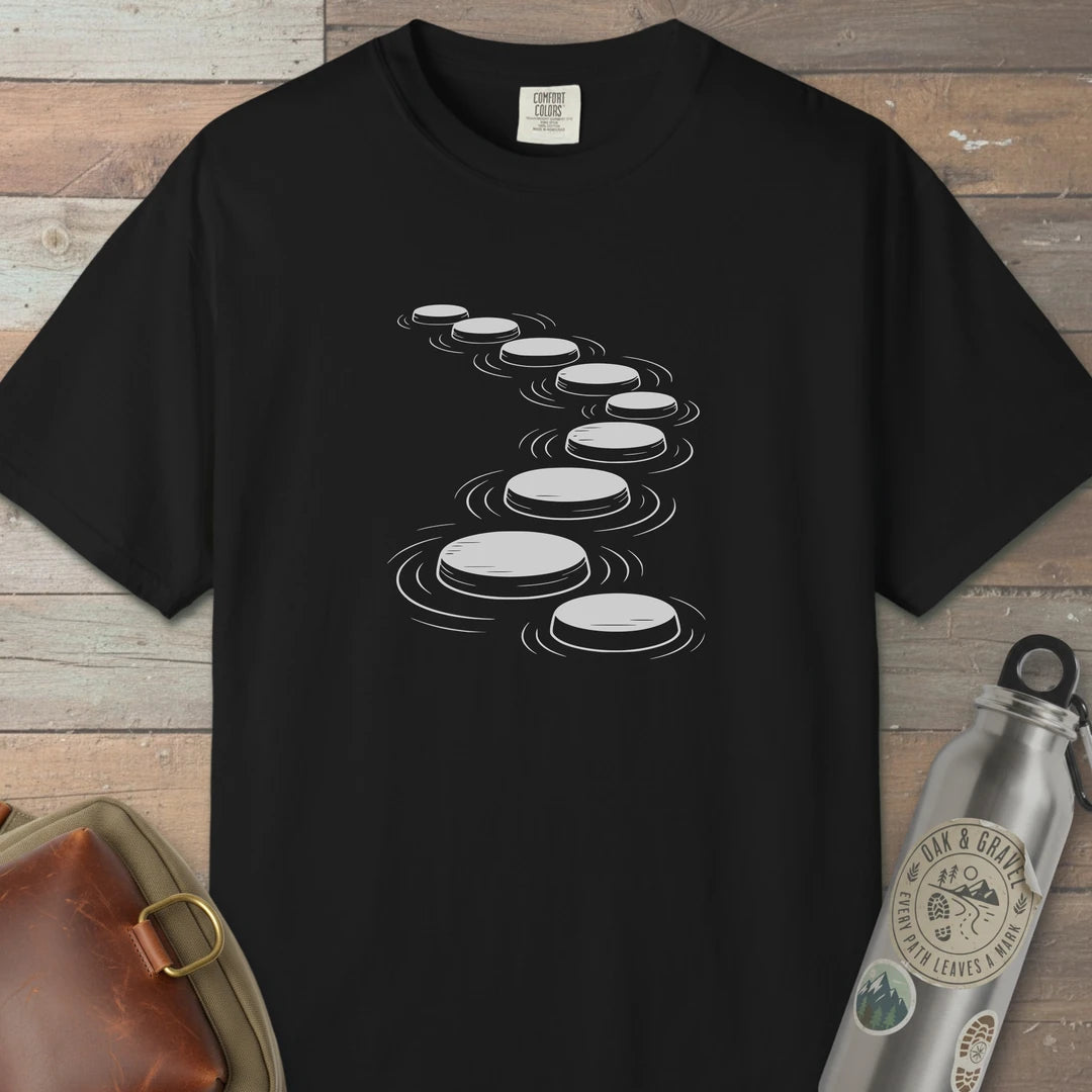 Stepping Stones T-Shirt Black Outdoor Nature Tee