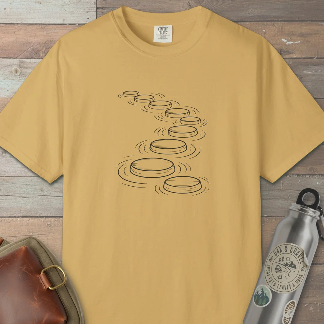 Stepping Stones T-Shirt Mustard Outdoor Nature Tee