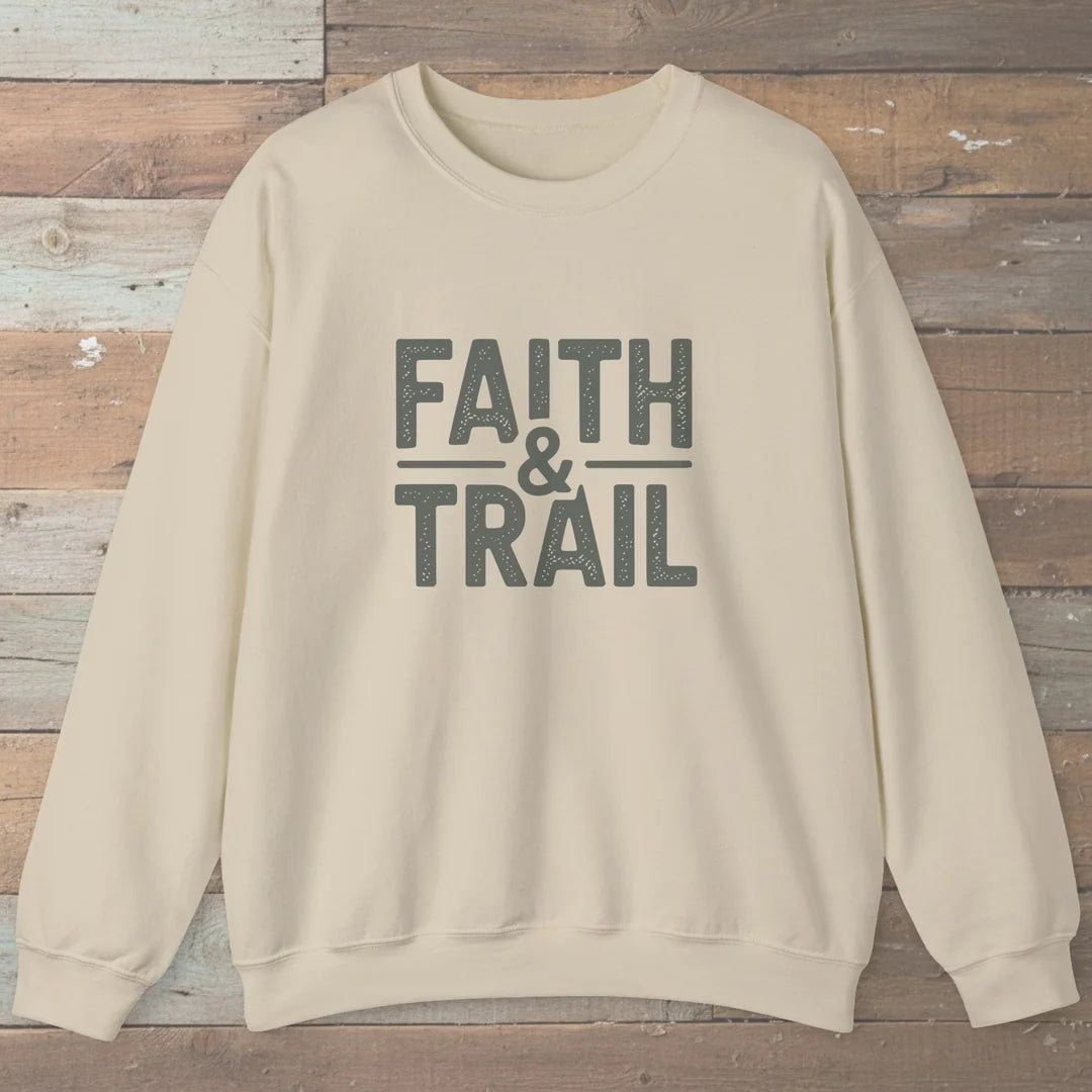 Faith And Trail Sweatshirt Sand Outdoor Nature Tee