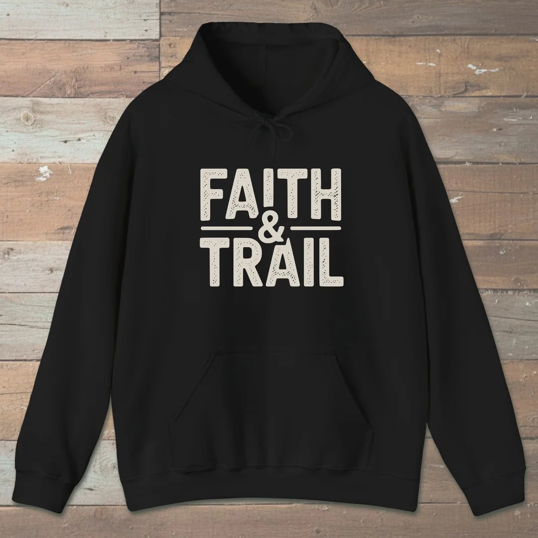 Faith And Trail Hoodie Black Outdoor Nature Tee
