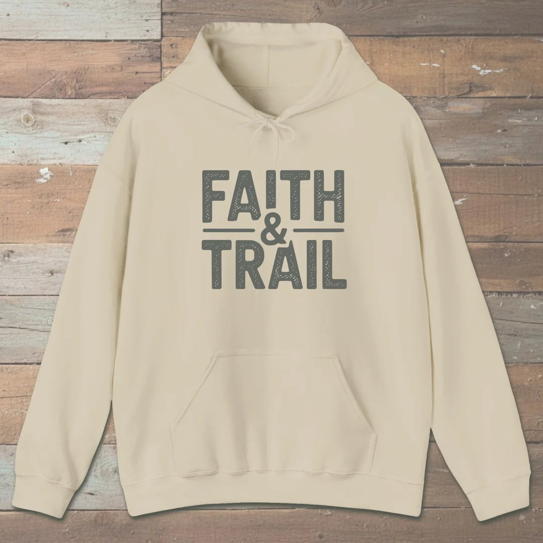 Faith And Trail Hoodie Sand Outdoor Nature Tee