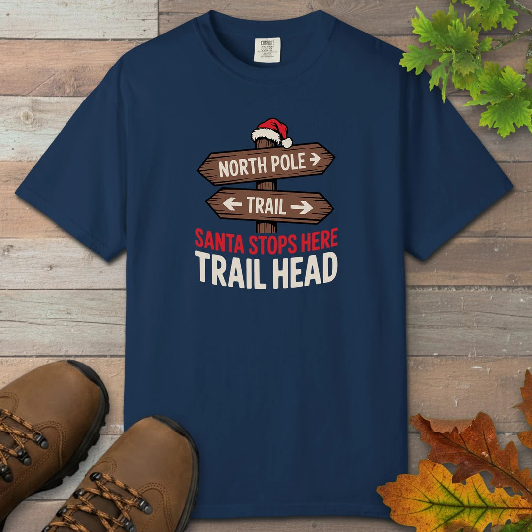 Santa Stops Here Trail Head T-Shirt