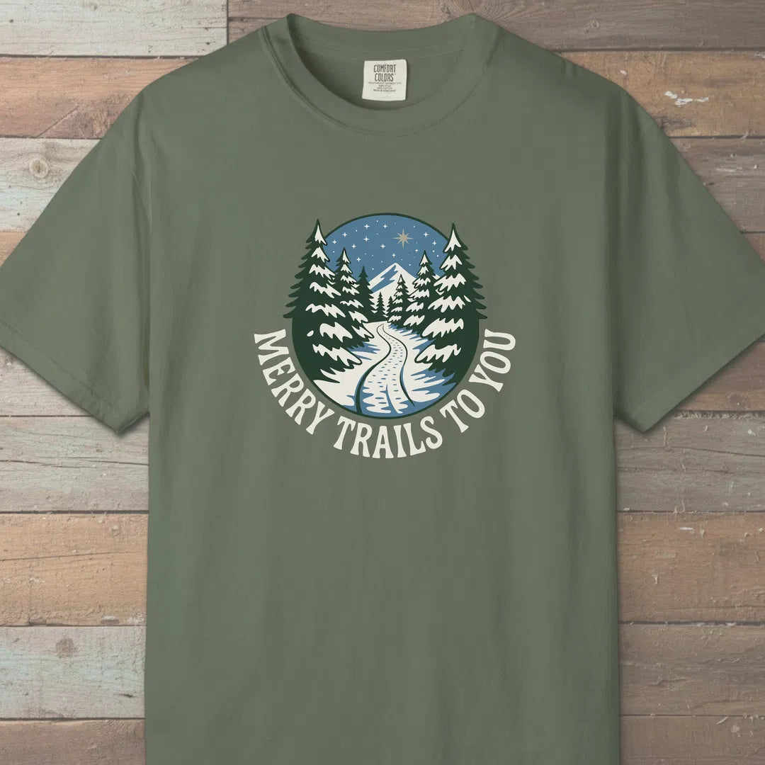 Merry Trails To You T-Shirt Moss Outdoor Nature Tee