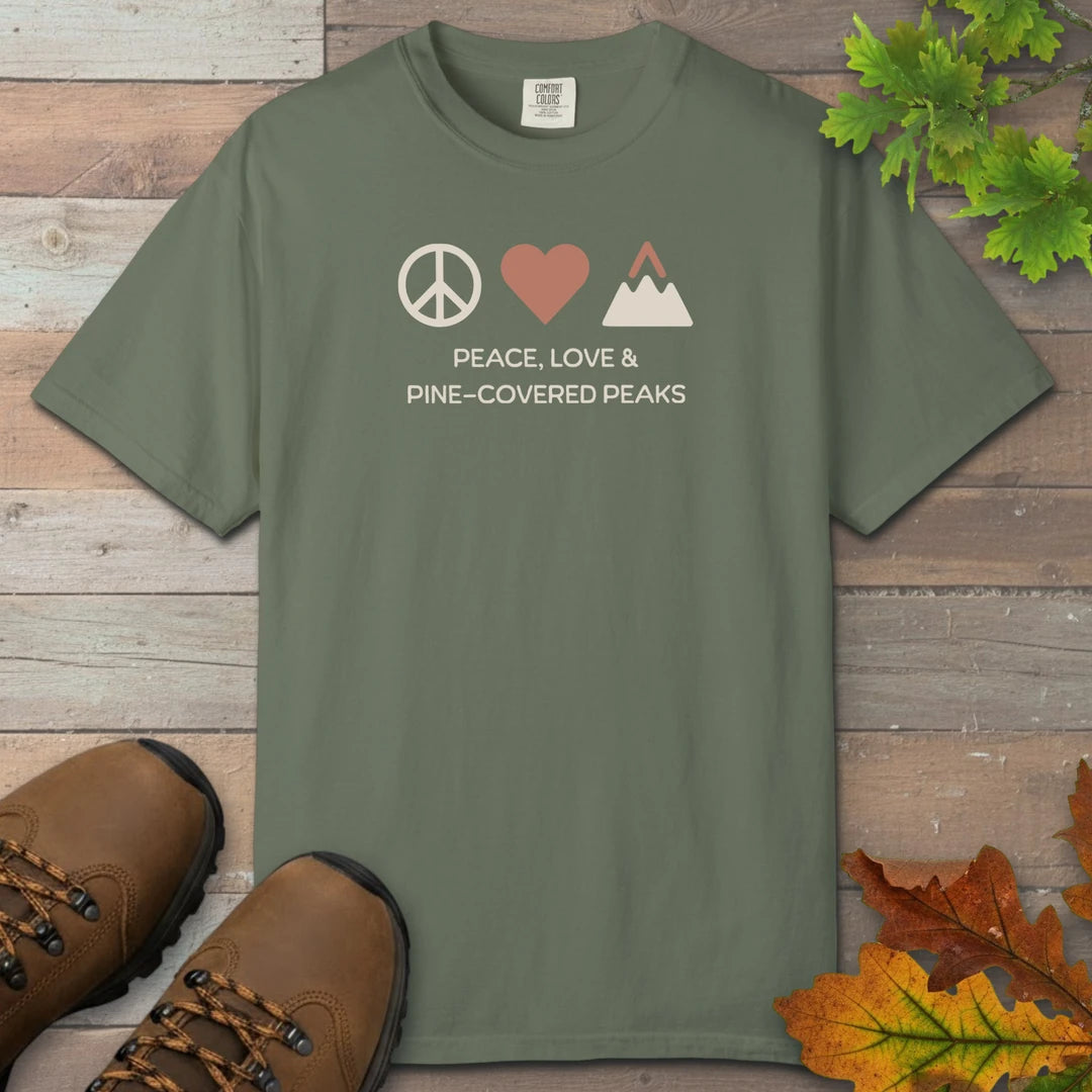 Peace Love And Pine Covered Peaks T-Shirt