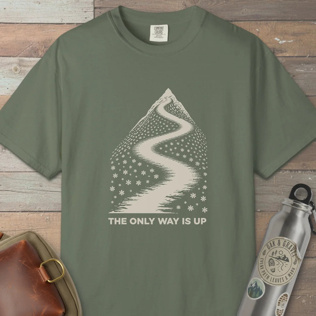 The Only Way Is Up T-Shirt Moss Outdoor Nature Tee