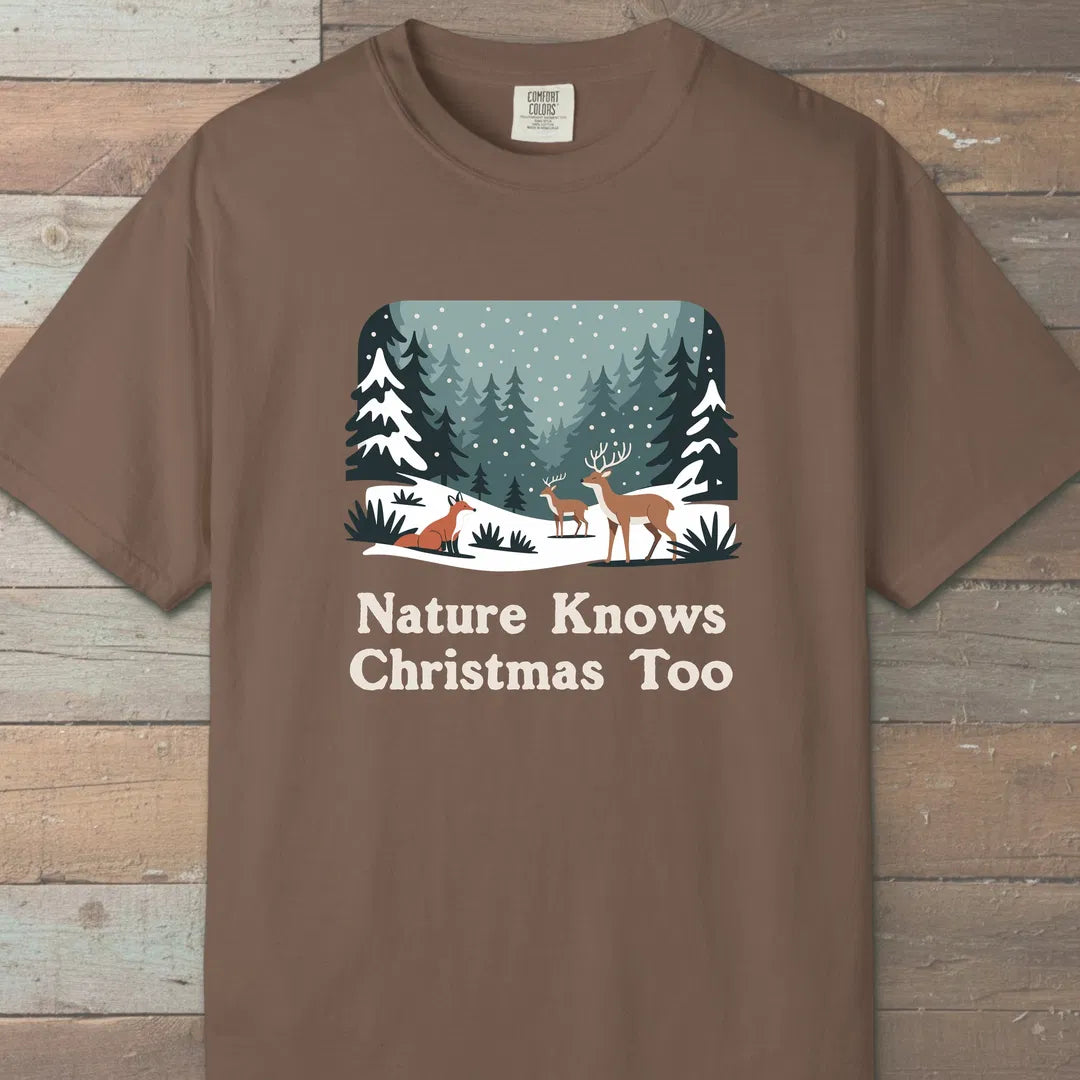 Nature Knows Christmas Too T-Shirt Espresso Outdoor Nature Tee