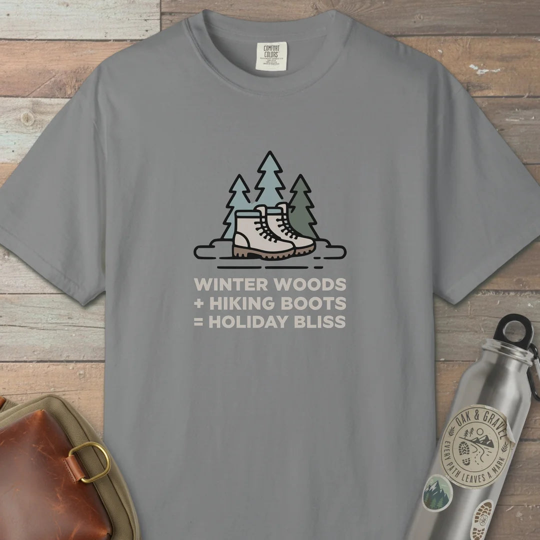 Winter Woods Hiking Boots Holiday Bliss T-Shirt