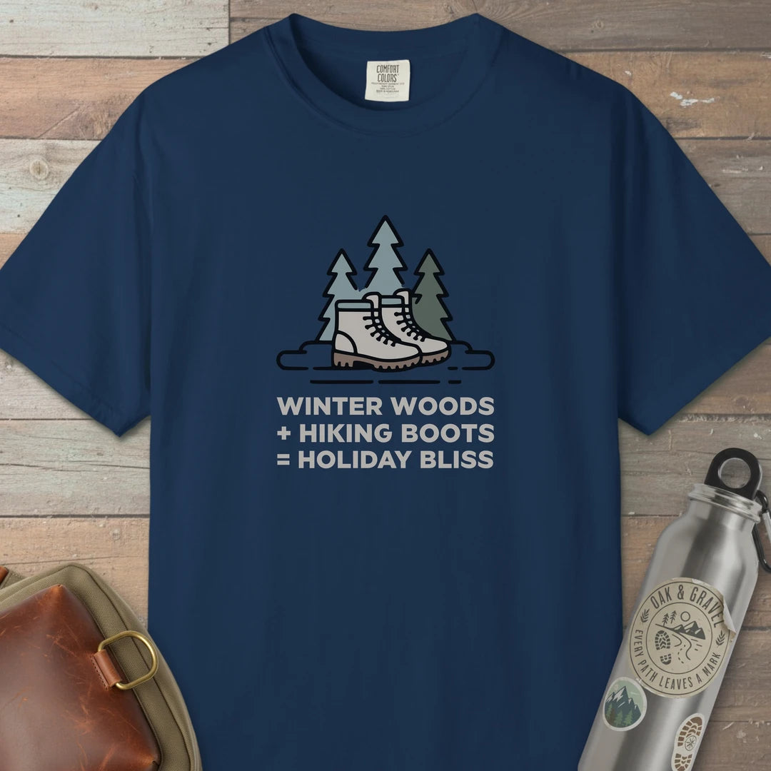 Winter Woods Hiking Boots Holiday Bliss T-Shirt