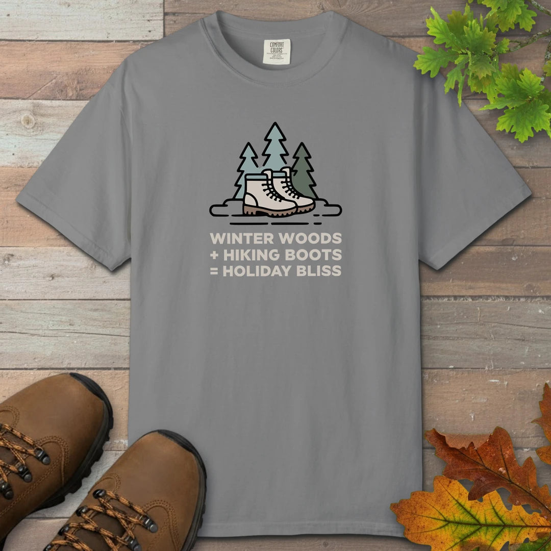 Winter Woods Hiking Boots Holiday Bliss T-Shirt
