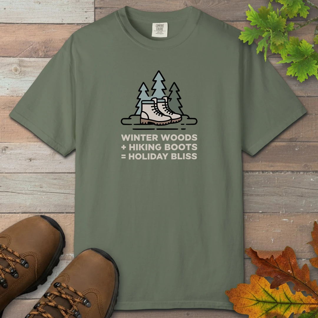 Winter Woods Hiking Boots Holiday Bliss T-Shirt