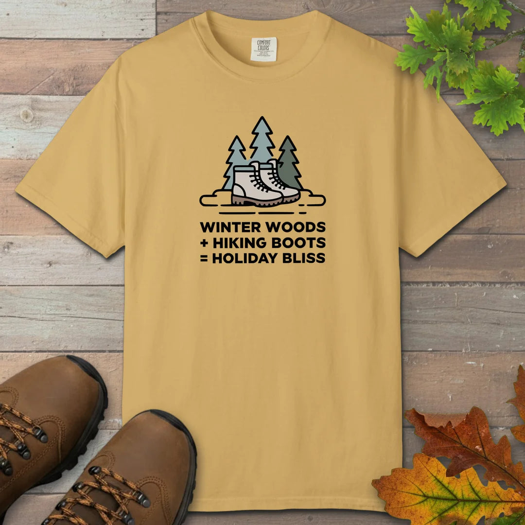 Winter Woods Hiking Boots Holiday Bliss T-Shirt