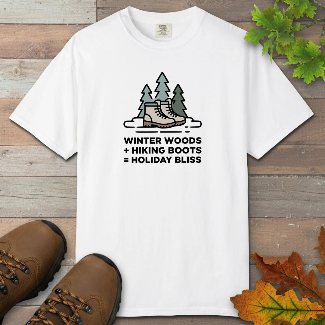 Winter Woods Hiking Boots Holiday Bliss T-Shirt