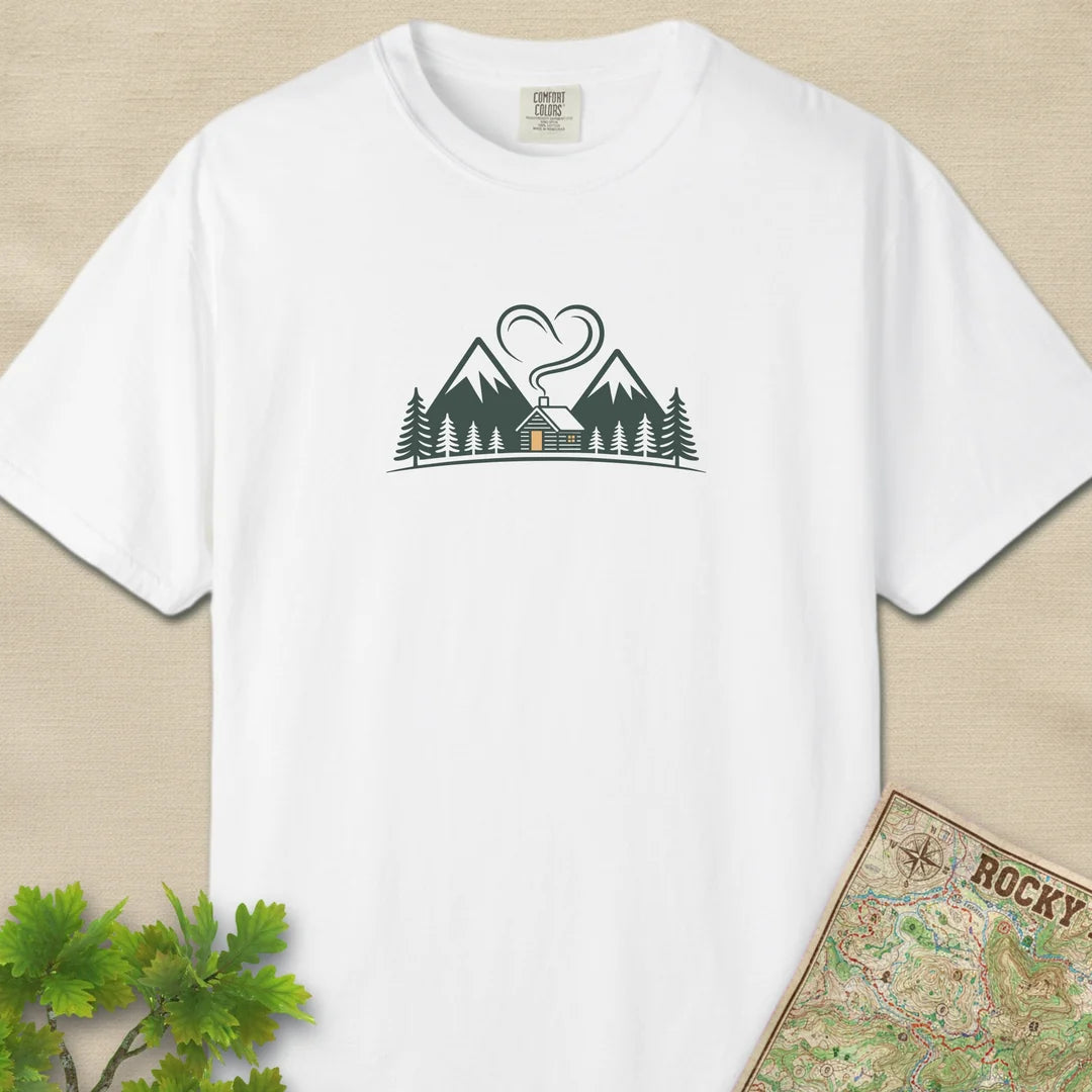 Cabin Heart Mountain Peace T-Shirt
