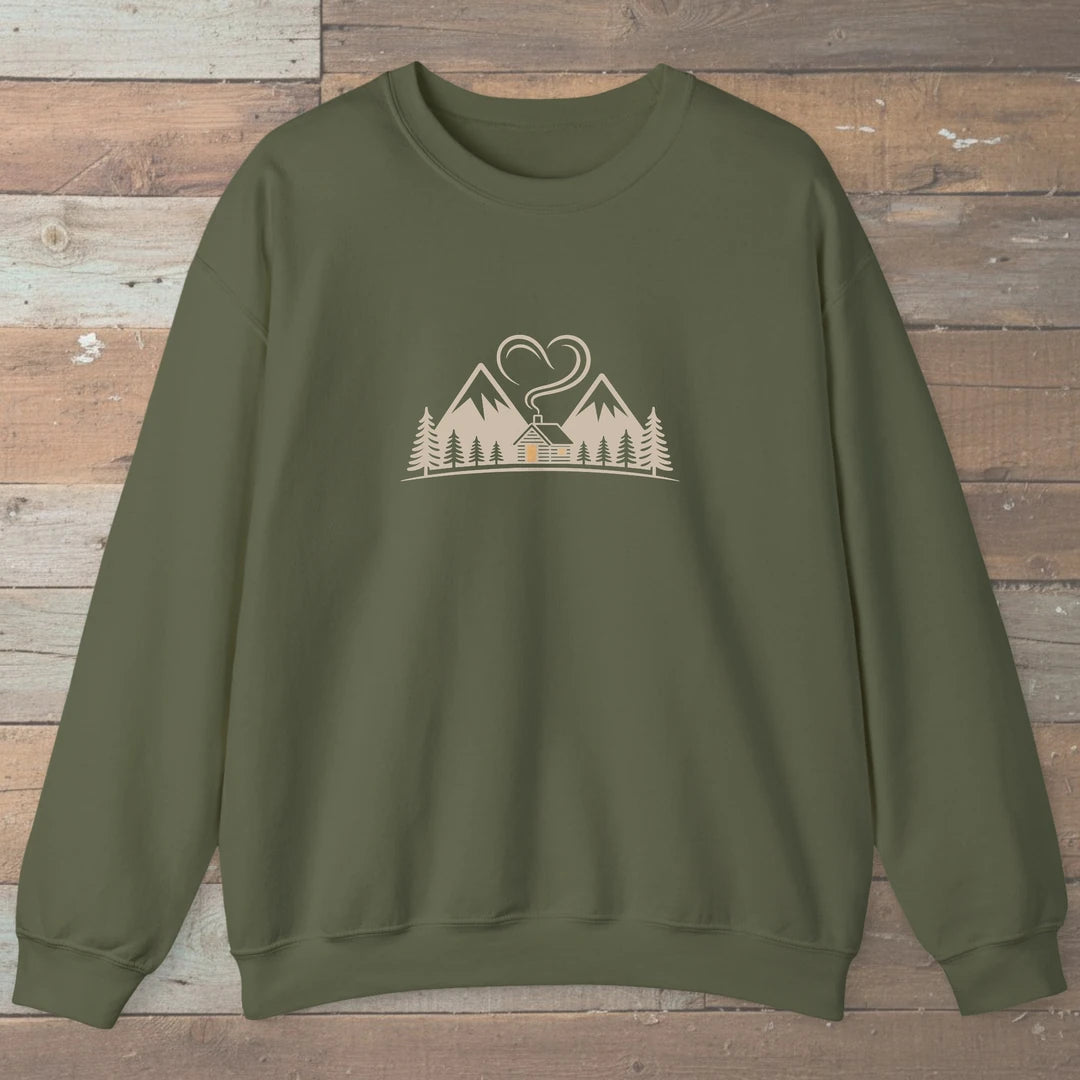 Cabin Heart Mountain Peace Sweatshirt
