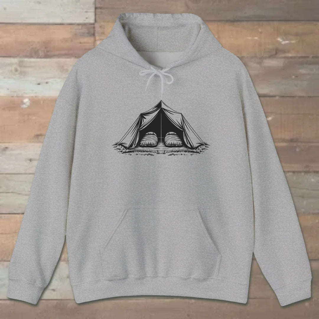 Cozy Camp Tent Twin Sleeping Bags Hoodie Sport Grey Outdoor Nature Tee