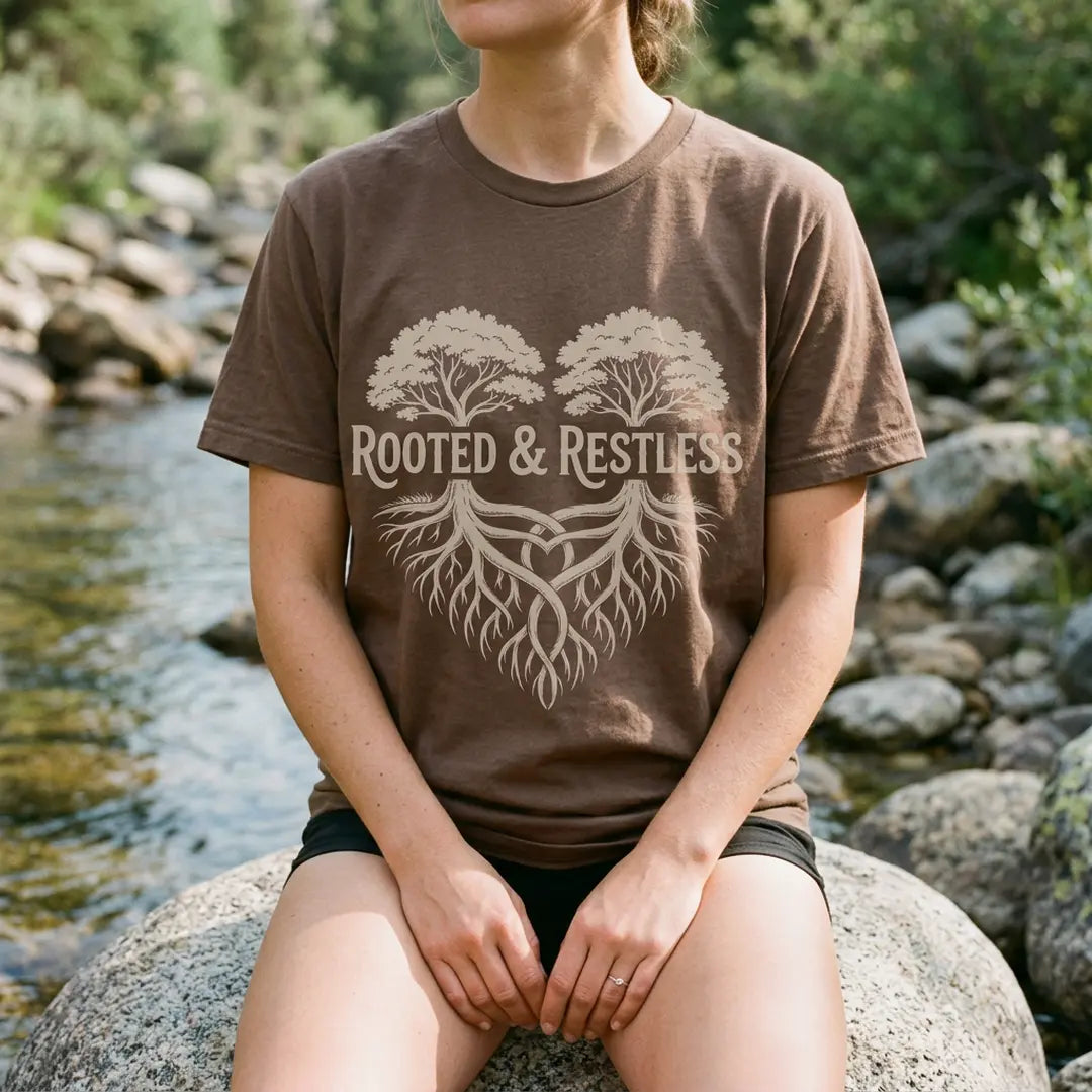 Rooted And Restless T-Shirt Outdoor Nature Tee