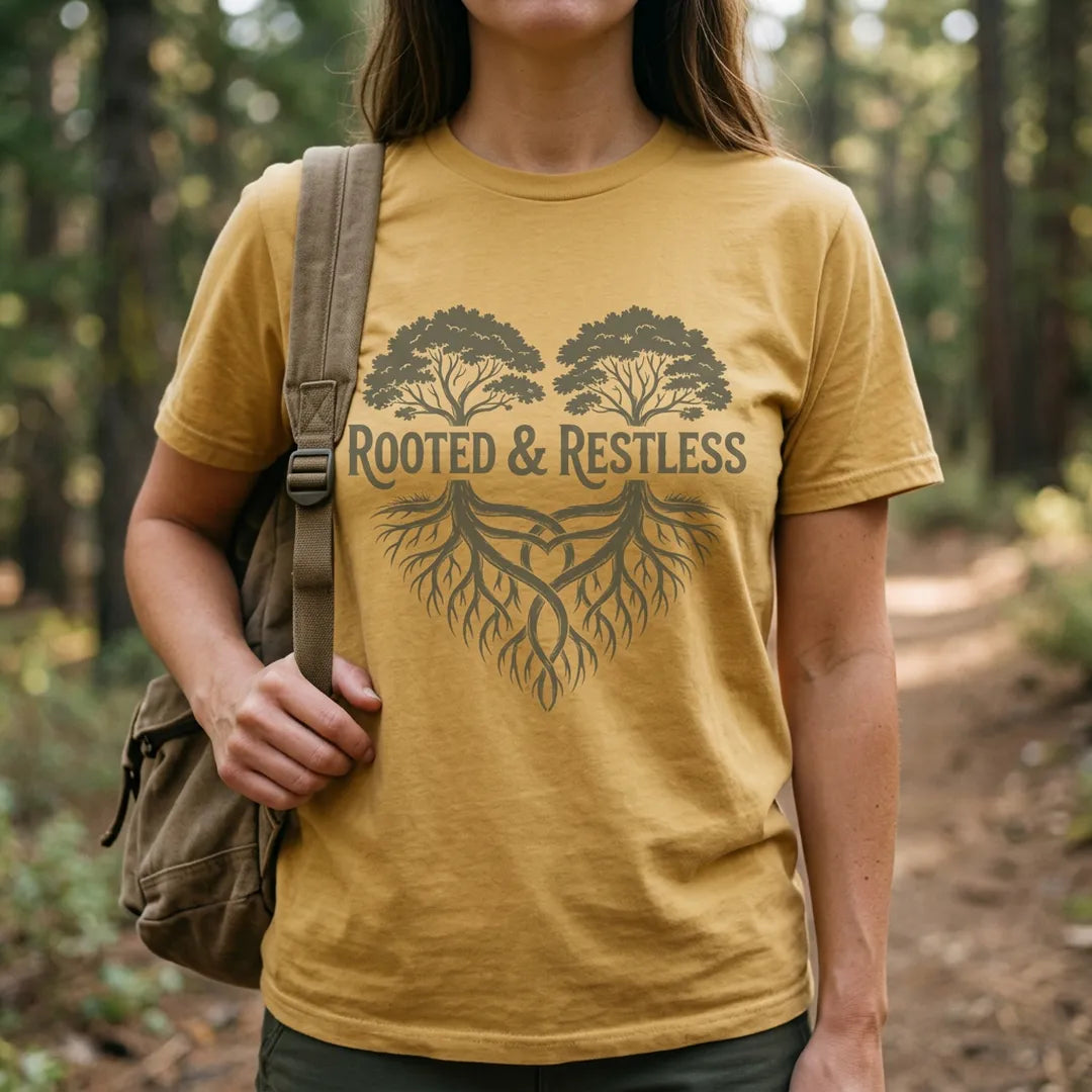 Rooted And Restless T-Shirt Outdoor Nature Tee