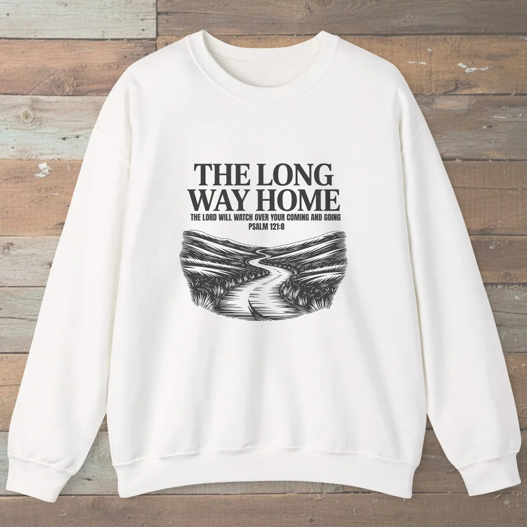 The Long Way Home Sweatshirt White Outdoor Nature Tee