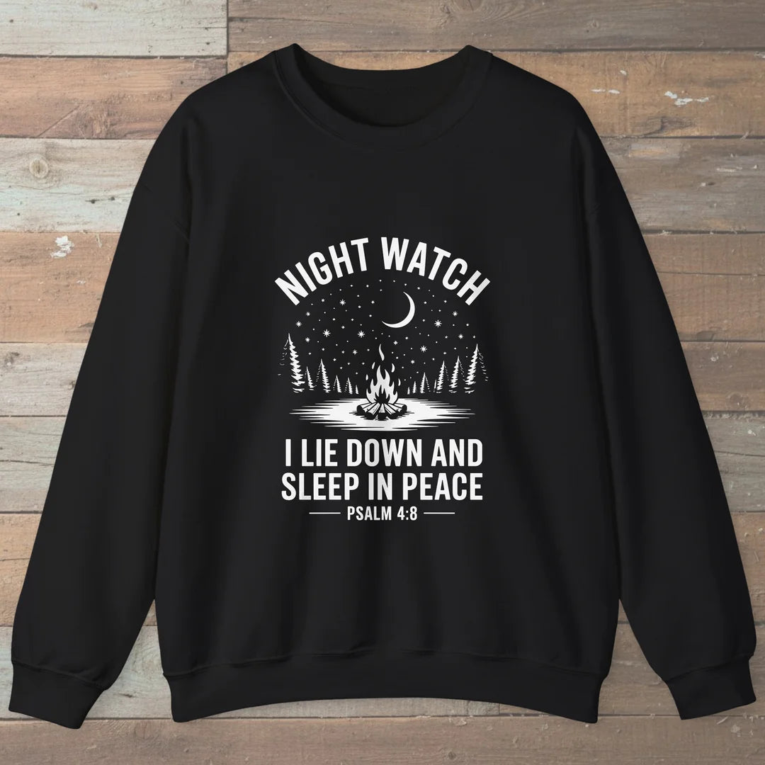 Night Watch Trail Faith Sweatshirt Black Outdoor Nature Tee