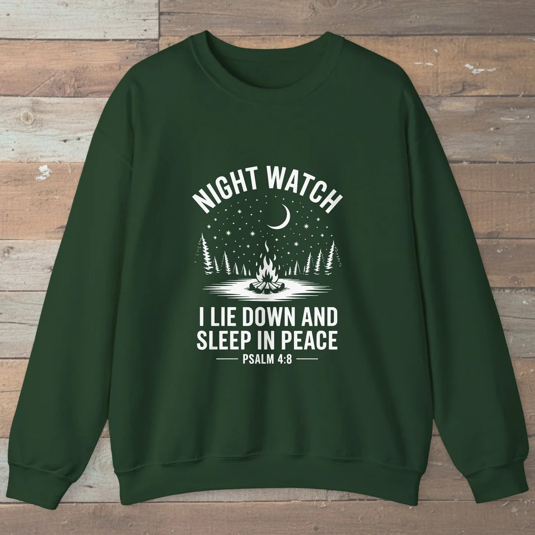 Night Watch Trail Faith Sweatshirt Forest Green Outdoor Nature Tee
