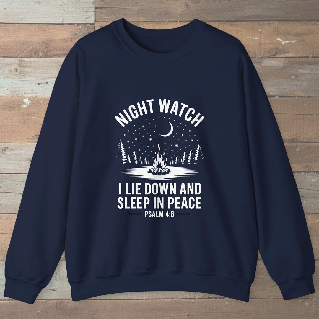 Night Watch Trail Faith Sweatshirt Navy Outdoor Nature Tee
