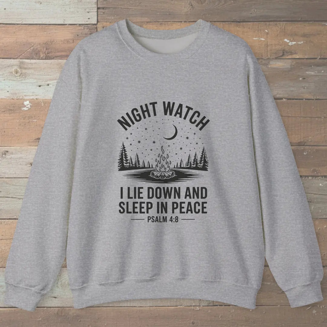 Night Watch Trail Faith Sweatshirt Sport Grey Outdoor Nature Tee